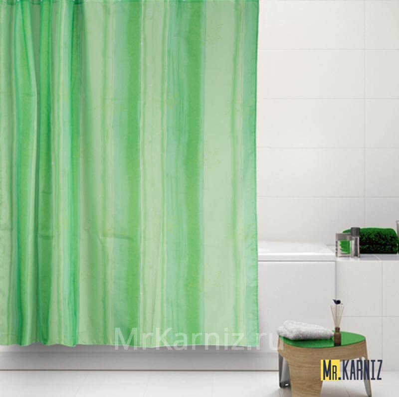 Штора для ванной ILLUSION зеленая Штора для ванной ILLUSION зеленая