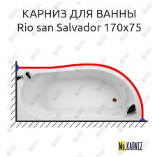 Карниз для ванны Akrilan Rio san Salvador 170х75 Усиленный 20 мм MrKARNIZ