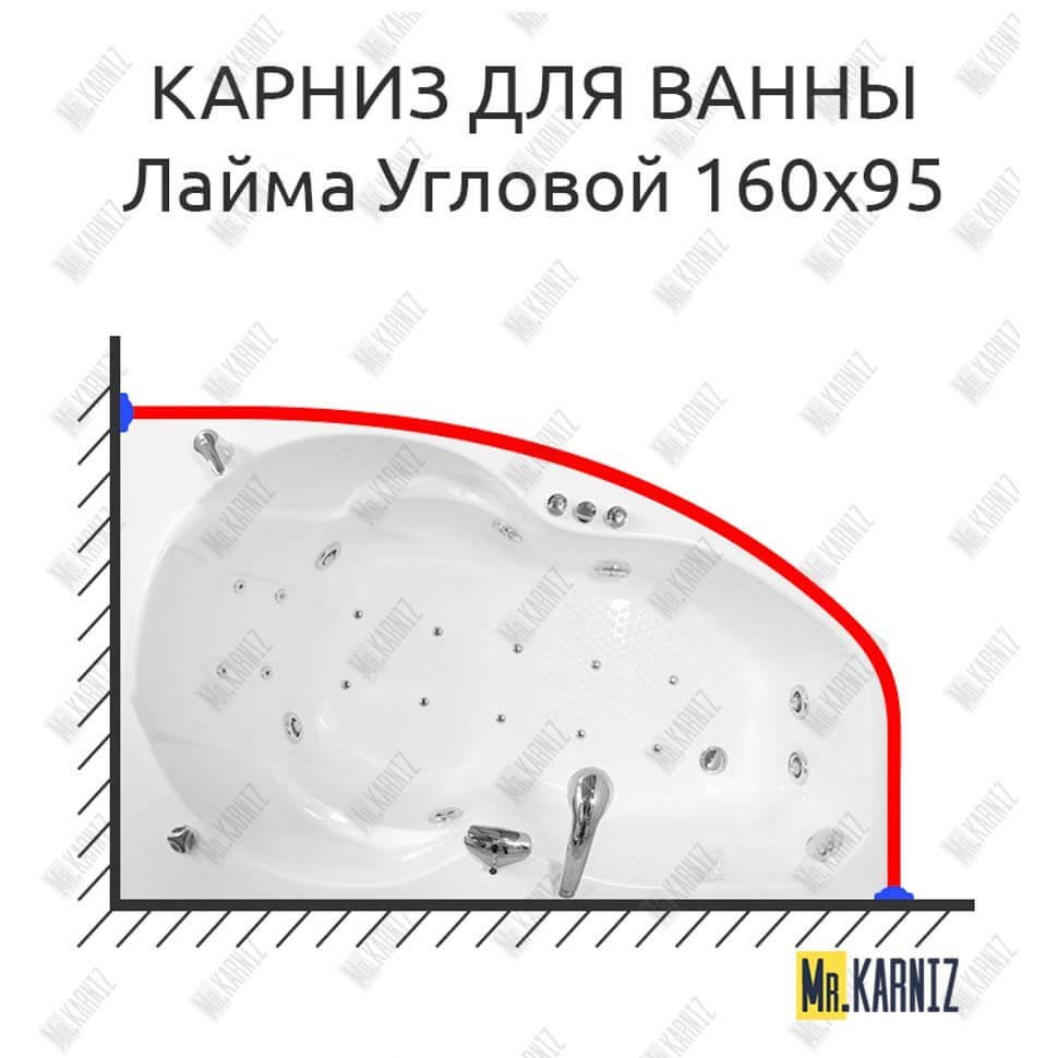 Карниз для ванны Triton Лайма Угловой 160х95 Усиленный 20 мм MrKARNIZ